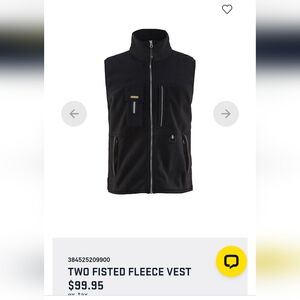 Black Fleece Vest with Zipper Pockets